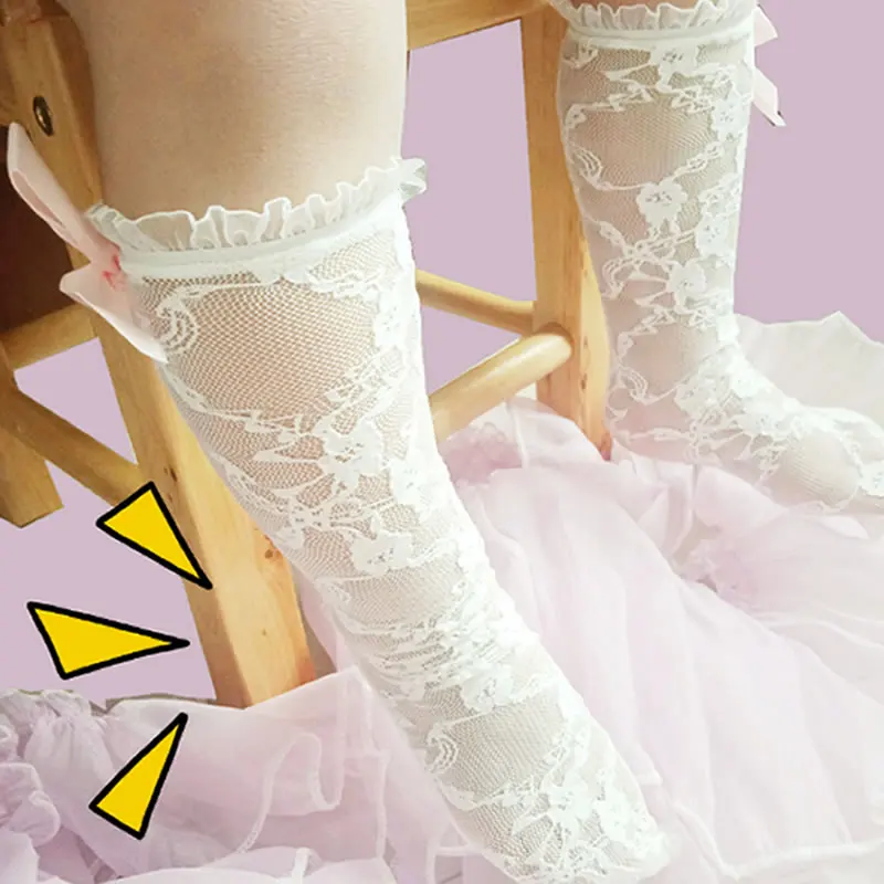 2020 Ins Style Korean Children's Baby Lace Socks Tube Baby Socks Princess Lace mesh summer Fashion lace knee high socks