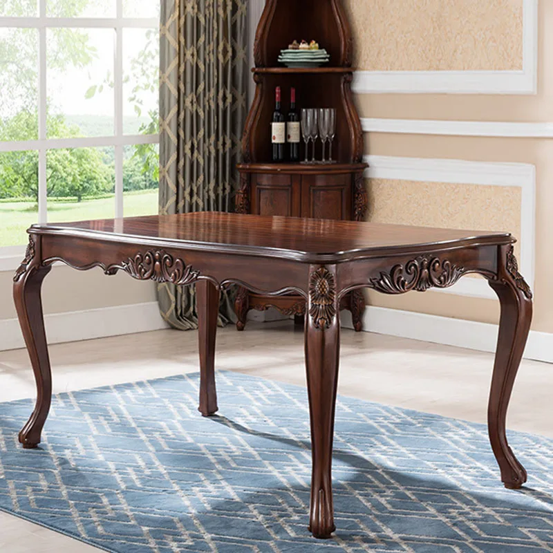 American Country Solid Wood Dining Table and Chairs for 6 People Living Room Furniture  Comedores Modernos Muebles