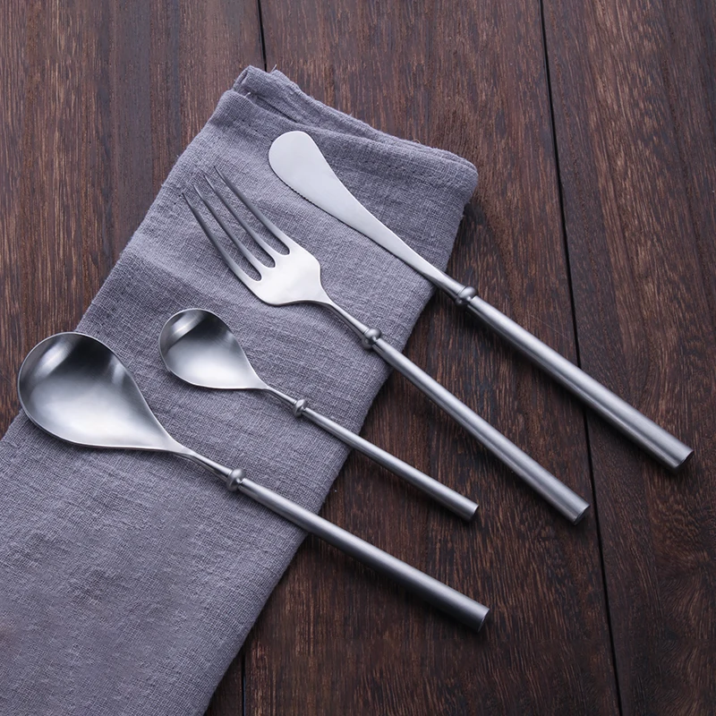 Stainless Steel Cutlery Set Spoon Fork Set Tableware Cutlery Silverware Western Silver Color Dinnerware Set Spoon Kitchen