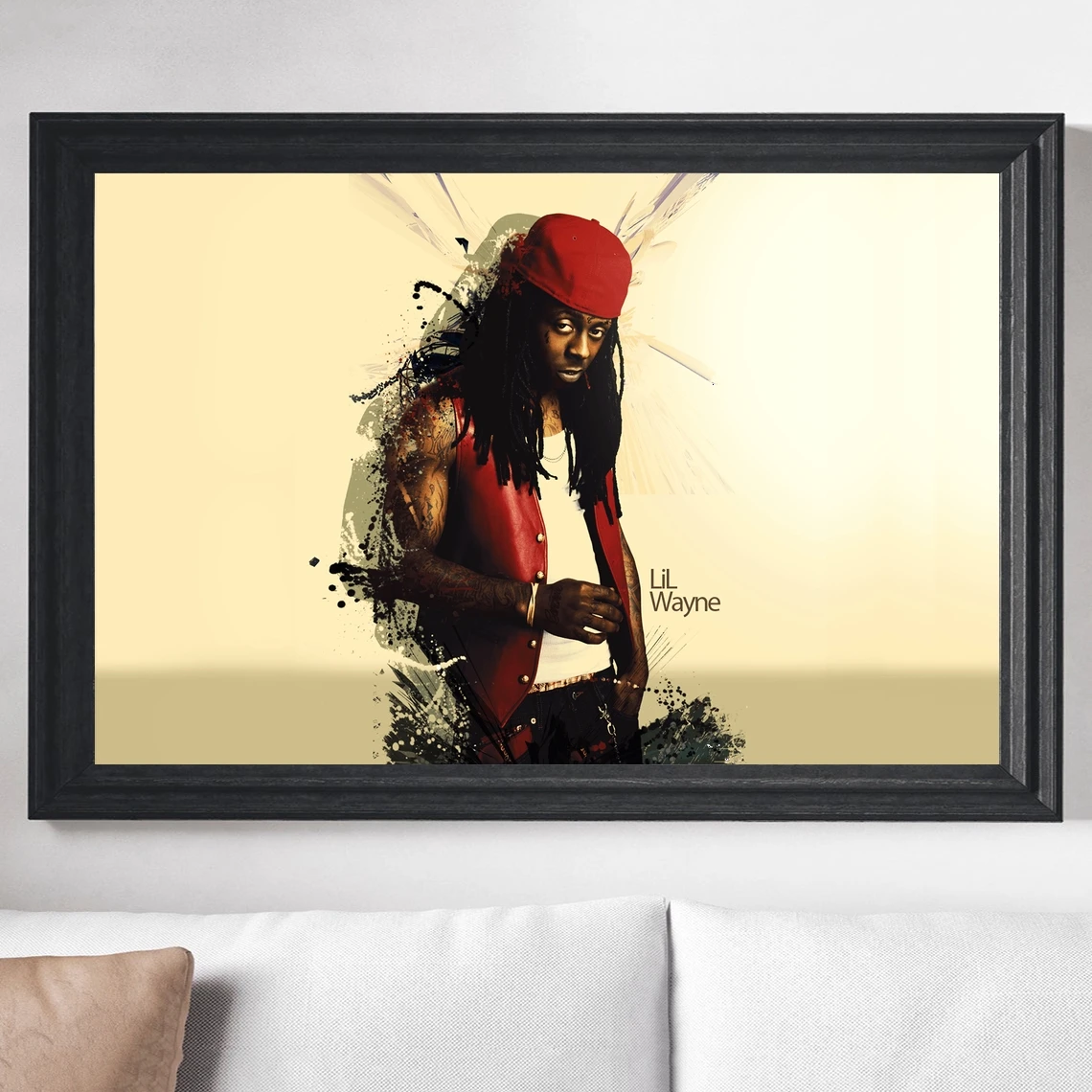 Eminem and Lil Wayne Poster Star Music Album Print Canvas Poster Home Decoration Wall Painting (No Frame)