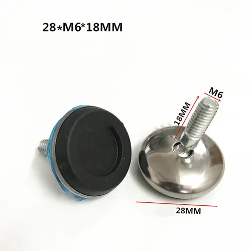 Imagen 2 del producto Almohadilla para pies ajustable M6 M8, patas para muebles, mesa, nivelación, junta Universal, almohadilla para pies, tornillo, herrajes para muebles, diámetro 28mm, 37mm, 49mm