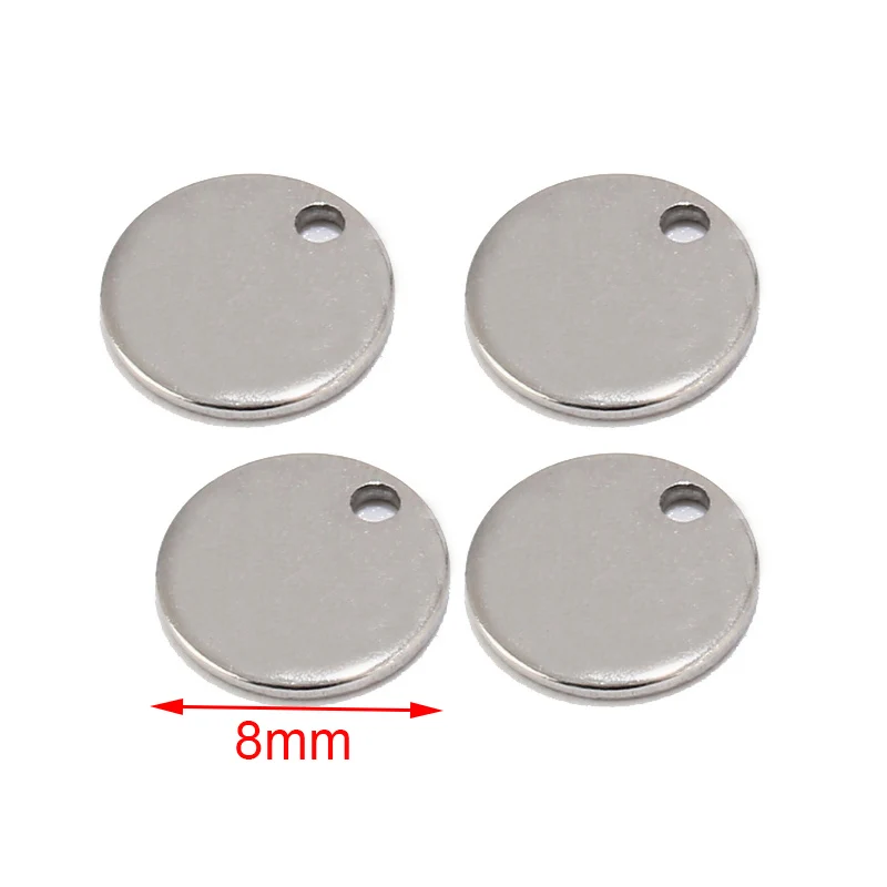 100pcs Gold/Rose Gold 6mm/8mm/10mm Stainless Steel Blank Stamping Dog Tags Charms Personalized with Any Words