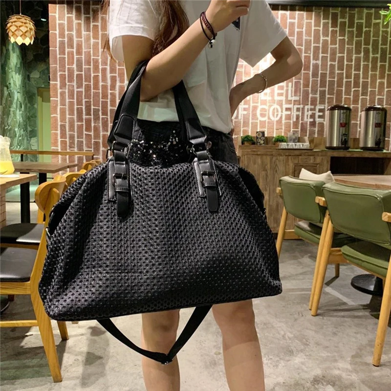 Travel Organizer Fashion Ladies Shoulder Bag Luxury Design Nylon Mesh Tote Bag Large Capacity Removable Storage Bag