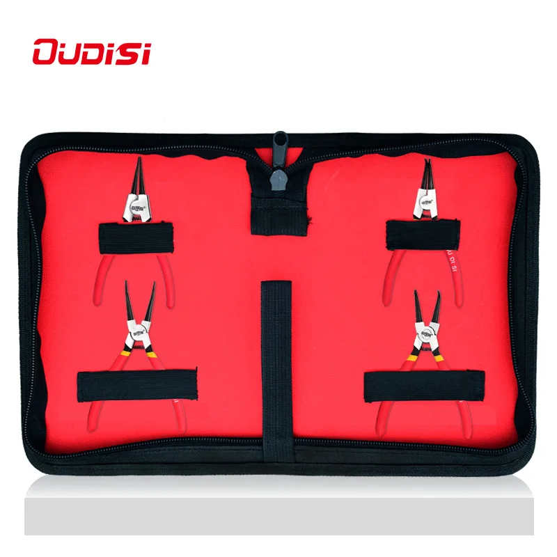 4PCS Retaining Clip Internal External Spring Bent Straight Snap Ring Disassembly Practical Circlip Pliers Set Home Crimp Tool