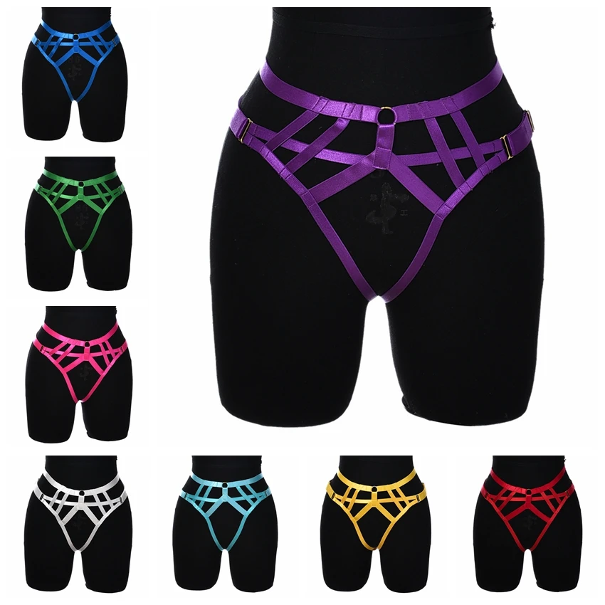 

Women G-String Elastic Sexy Lingerie Adjustable Body Cage Hollow Bondage Rave Halloween Wear Harajuku Body Harness Briefs