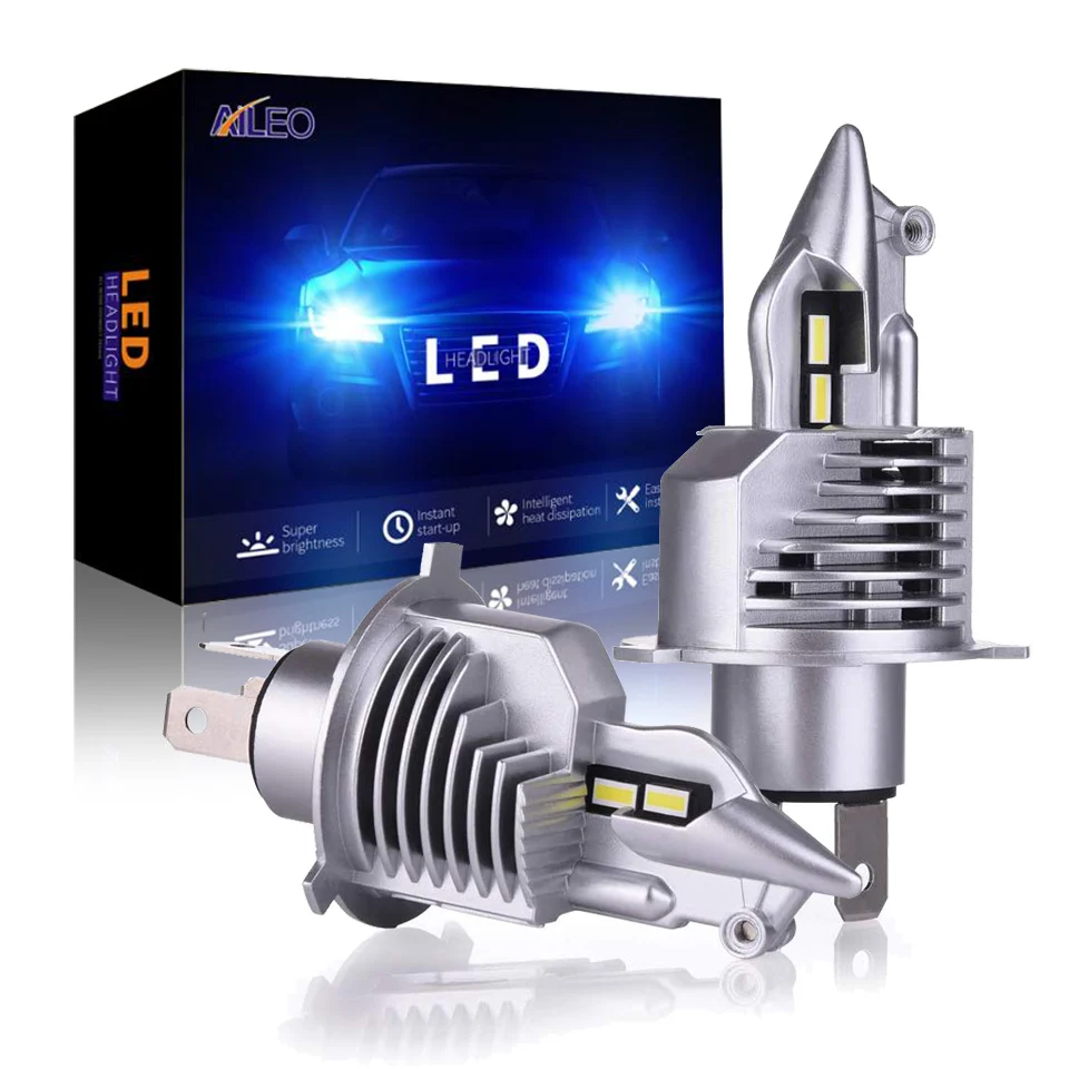 

AILEO Led H4 Car Lights Headlight H4 Bulb Car/motorcycle Headlight Bulbs High Low Beam Lamps Fighter Foco 80W 12V 24V 6000K Led