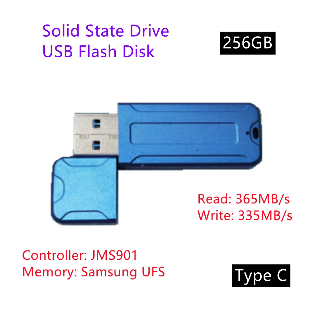Unidad Flash USB de estado sólido, 256GB, máx., 365 MB/s, unidad de memoria