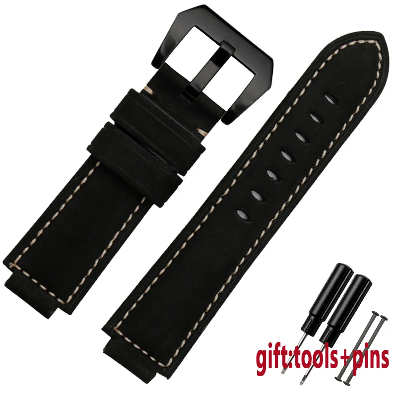 Crazy Horse Cowhide watchband For men\'s Timex T49859|T2N720|T2p141|T2n722|723|738|739 Strap with Screw rod tools