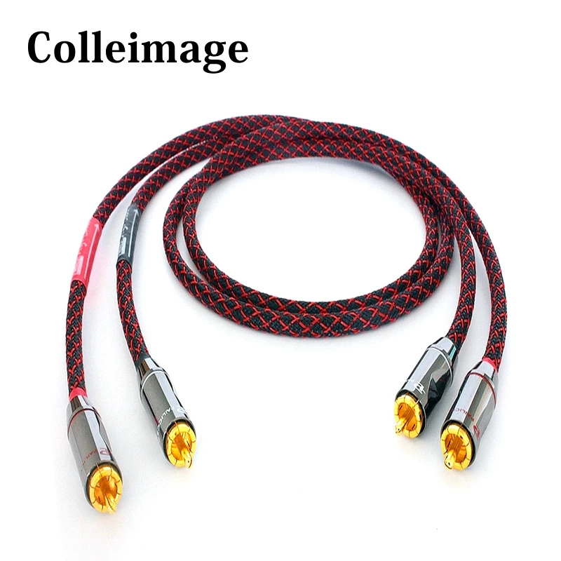 HiFi High Quality  Audio Video DIY 6N OFC Copper 2 core Silver Plated Audio RCA to RCA Audio shield cable