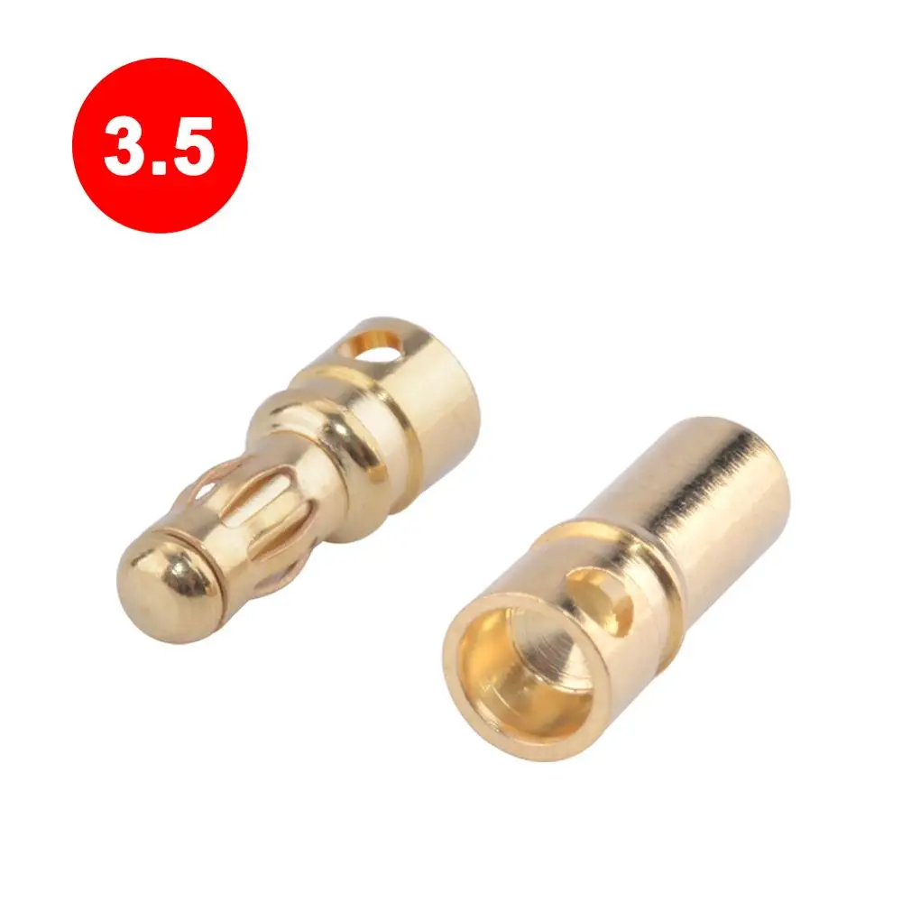 50 Pairs Proiettile Connettore Spina 2.0/3.0/3.5/4.0/5.5/6.0/6.5 Millimetri Batteria connettore Placcato Oro Verde Stereo Testa Della Spina a Banana