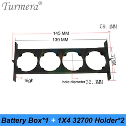 Turmera 32650 32700 1*4 Battery Holder Bracket Cell Safety Anti Vibration Plastic Brackets For 32650 32700 Battery Pack 10Pairs