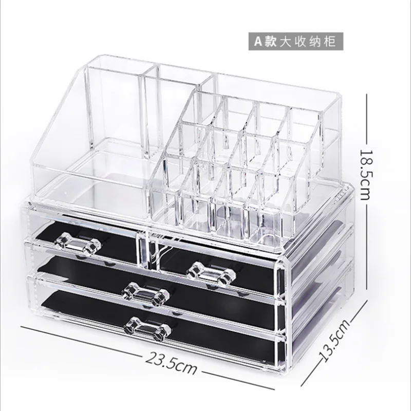 Jewelry Box Transparent Desktop Cosmetic Storage Box Can Be Superimposed Earrings Necklace Bracelet Dressing Table