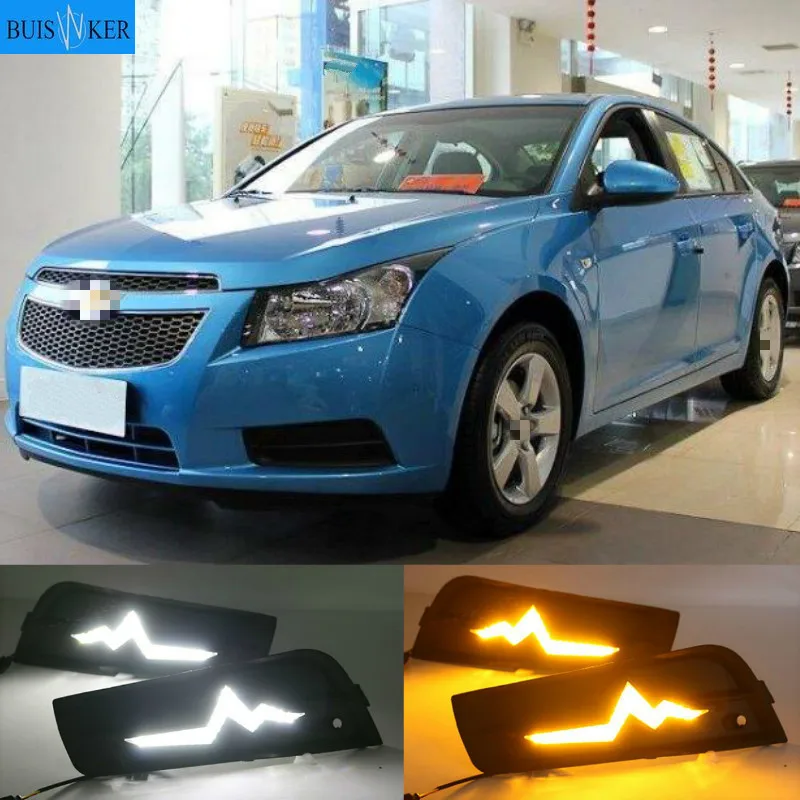 

2PCS LED for chevrolet cruze 2009 2010 2011 2012 2013 2014 DRL Daytime Running Light Daylight with turn signal lamp