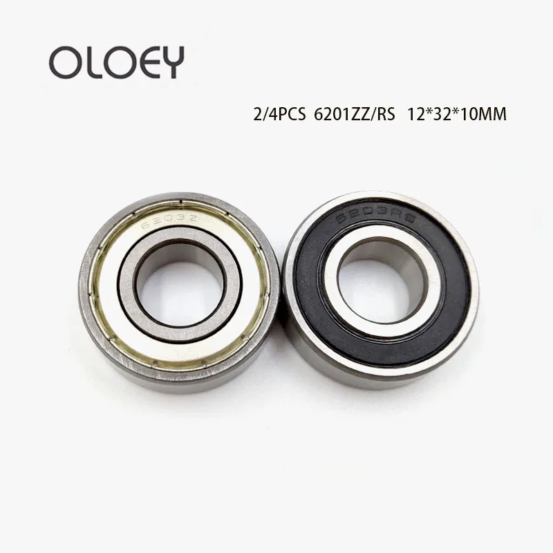 

2/4PCS Excellent Free Shipping 6201RS 2pcs 6201-2RS 6201 deep groove ball bearing 12x32x10mm ZZ RS