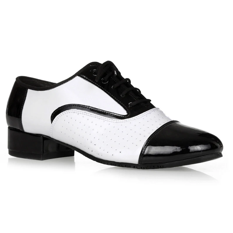 Zapatos de baile para hombre, zapatillas de deporte masculinas, de cuero, cuadradas, de baile latino, formales