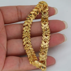Dubai 24K Indian Jewelry Cuban Chain Bangle Gold Color Various Shapes Bracelet for Men and Women African Hiphop Jewellery Gifts