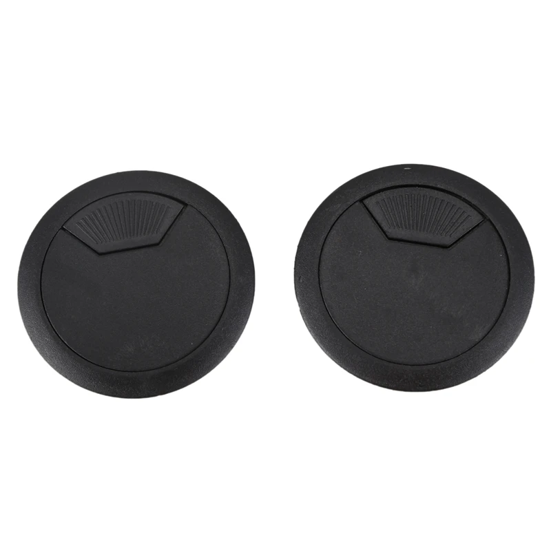 Hot Sale 2 Pcs 50mm Diameter Desk Wire Cord Cable Grommets Hole Cover Black