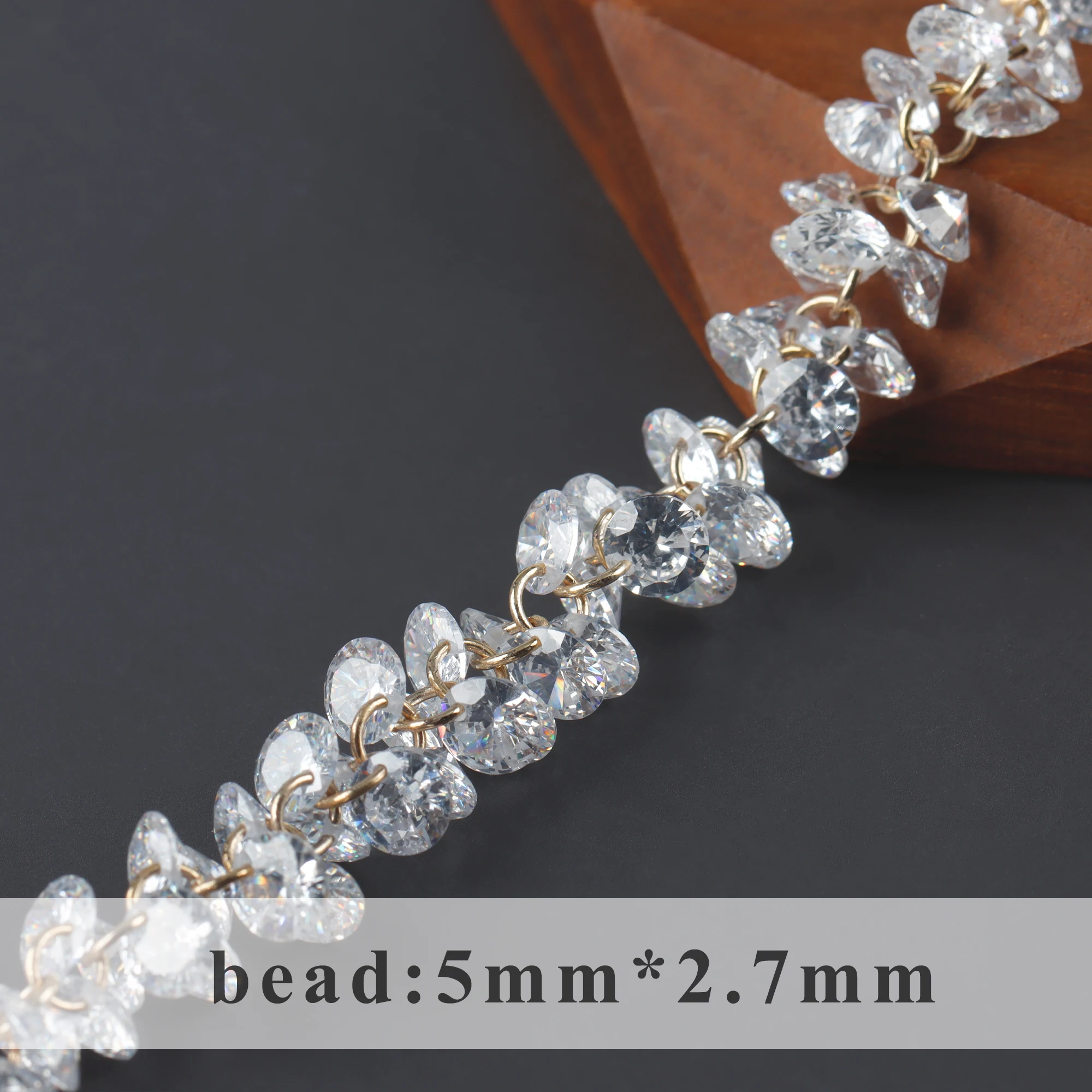 GUFEATHER C206,zircons chain,pass REACH,nickel free,18k gold plated,copper,charms,diy bracelet necklace,jewelry making,10cm/lot