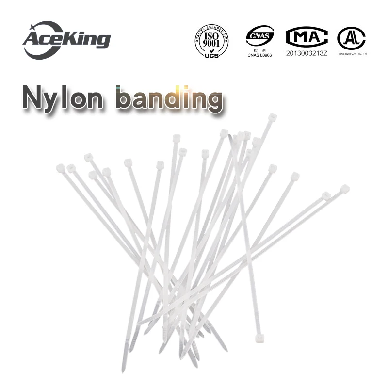 Self-locking nylon binding belt 3*200mm binding belt 100 fixed plastic binding belt wire harness with white buckle binding belt