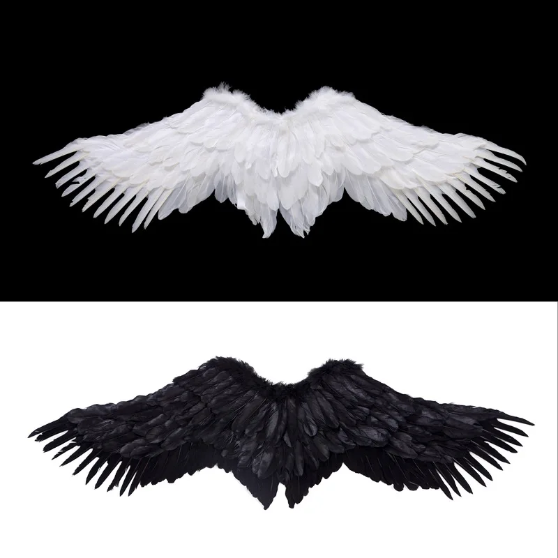 Angel Wings Feather Wing White Swallow Black Devil Wings For Wedding Party Halloween Stage Performance Show Cosplay Accessories