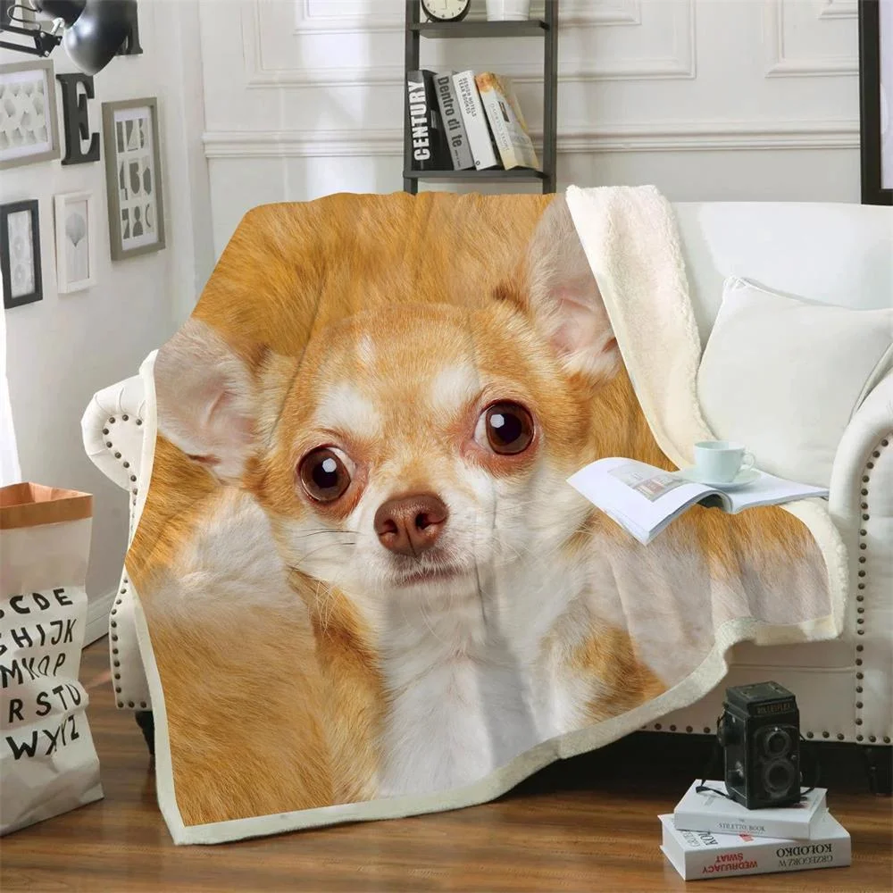 CLOOCL Pet Dog Golden Retriever Blanket 3D Throw blanket Bed Home Office Blanket Double Layer Quilt Sherpa Blanket Drop Shipping