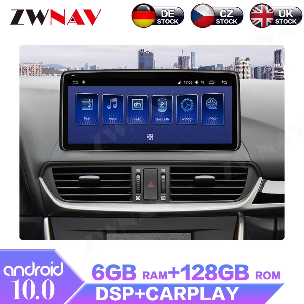 Android 10.0 6+128GB For Mazda Cx-4 2016 - 2021 IPS Screen Car Multimedia Radio Stereo GPS Navigation System Player DSP Carplay