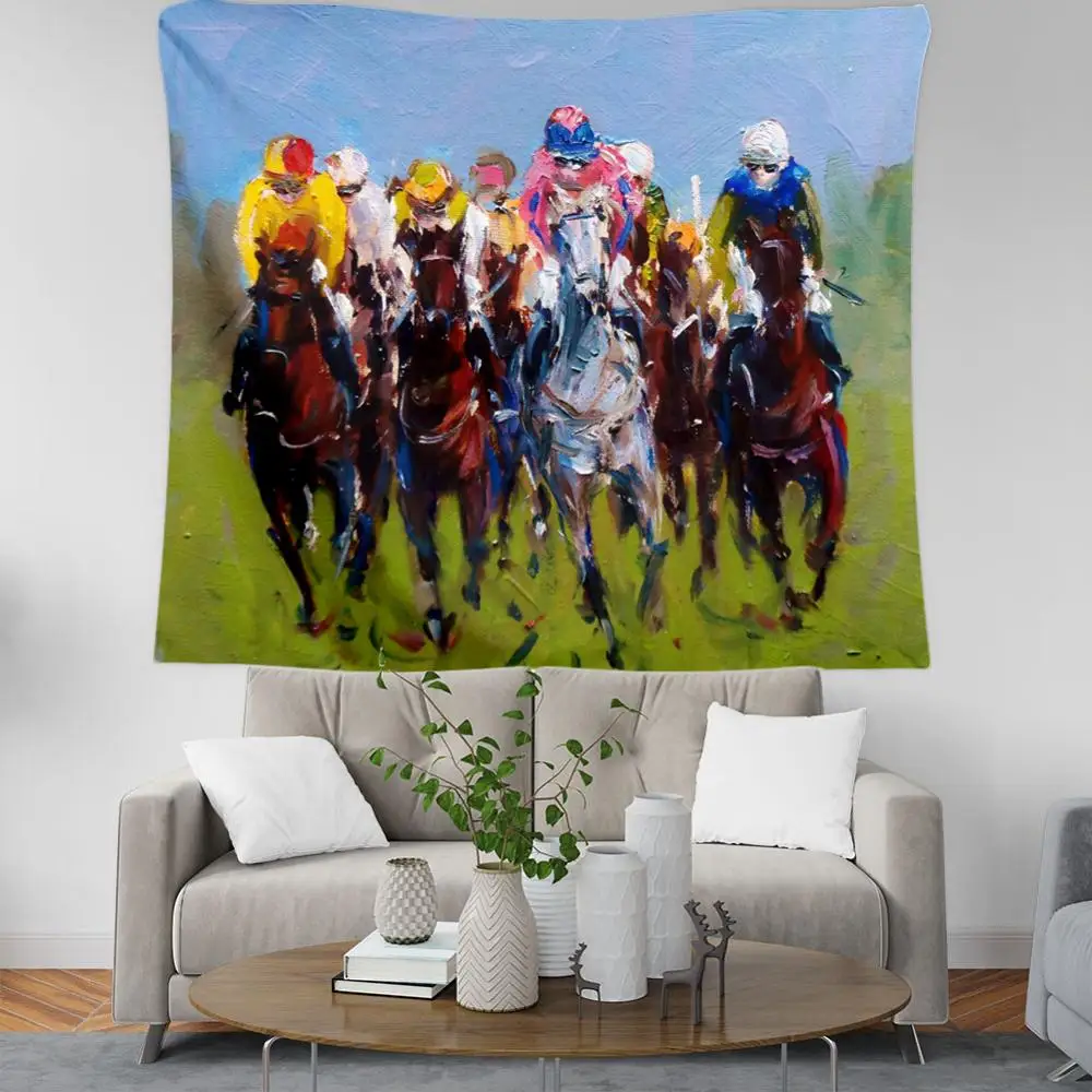 

PLstar Cosmos horse race Tapestry 3D Printing Tapestrying Rectangular Home Decor Wall Hanging style-7