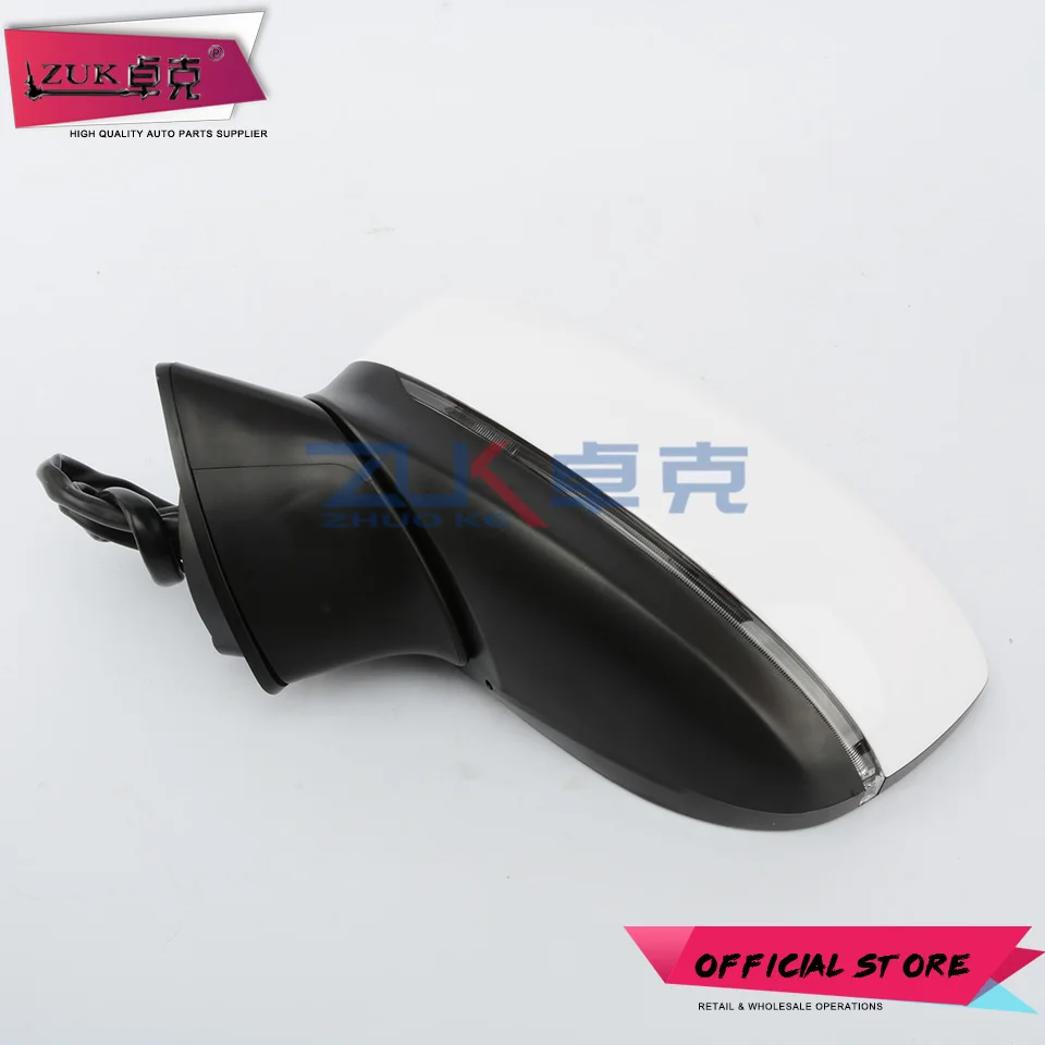 ZUK Exterior Side Back Up Wing Mirror 8Pins Heating Electronic Folding Signal LED Base Colro For MAZDA CX5 CX8 2017-2020