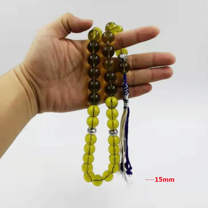 Tasbih Muslim Bracelets Ambers Color Resin Islam Rosary handmade Kuwait 2021 Fashion jewelry 33 45 51 66 99 prayer beads Misbaha