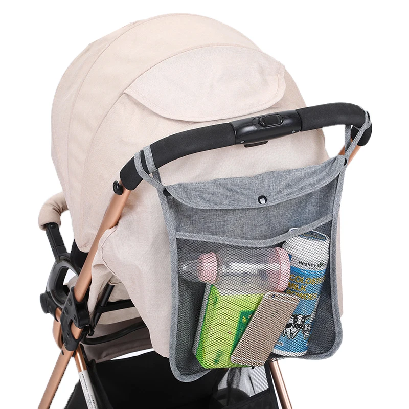 Organizador de cochecito de bebé, bolsa de pañales para mamá, cochecito, botella, portavasos, carrito colgante, accesorios de red de almacenamiento