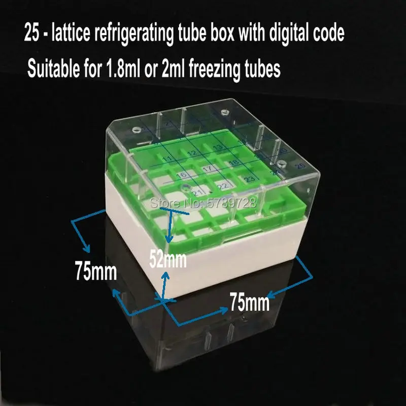 2 قطعة 25-شعرية قطعة صندوق أنبوب التبريد مع رمز رقمي مناسبة لأنابيب تجميد 1.8 مللي أو 2 مللي