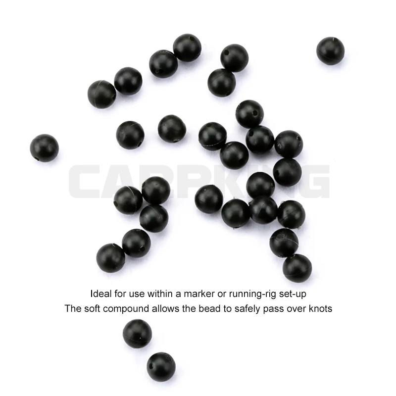 CARPKING Carp Fishing Connected Rubber Beads Dia 3mm to 5mm Rig Bead Round 30PCS for Protecting Knots Rig Components Carp Tackle