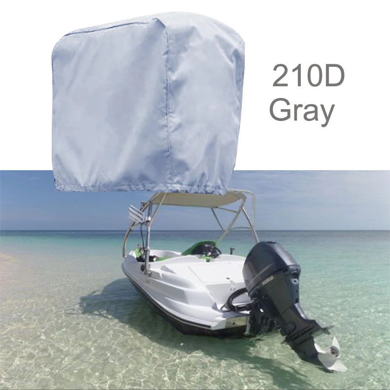 للطي قارب يخت غطاء المحرك رمادي يناسب ما يصل إلى 2.5-10 HP محرك خارجي Sunshield تنفس نسيج أكسفورد عازل للماء 210D