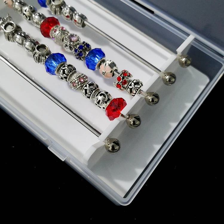 Acrylic Jewelry Charm Beads Storage Box for Trollbeads Bracelet Ring Holder Organizer Tray Diy Finding Display Stand Rack Case