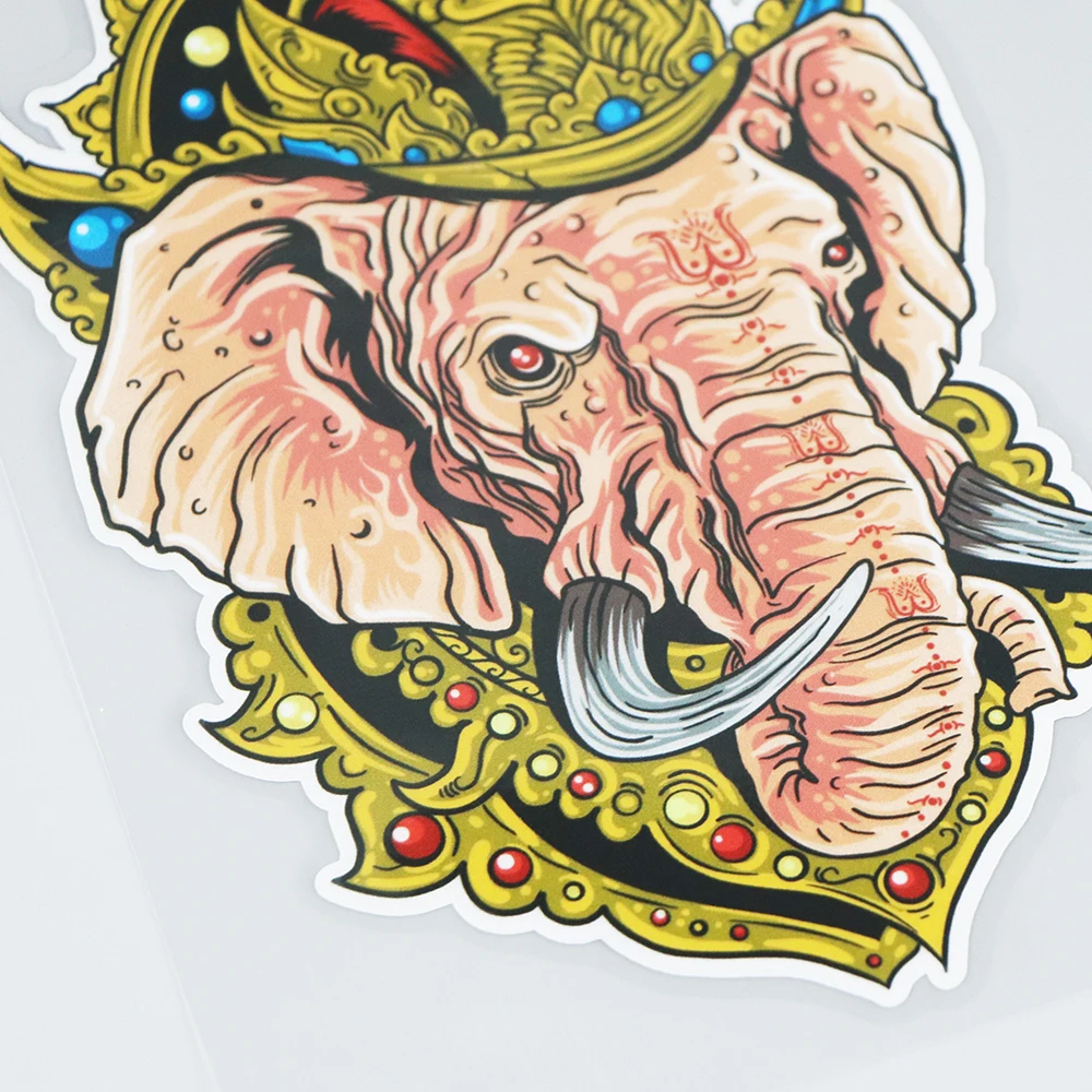 JuYouHui Stiker Jendela Mode Potret Gajah Artistik Stiker Aksesori Eksterior Stiker Mobil Kreatif