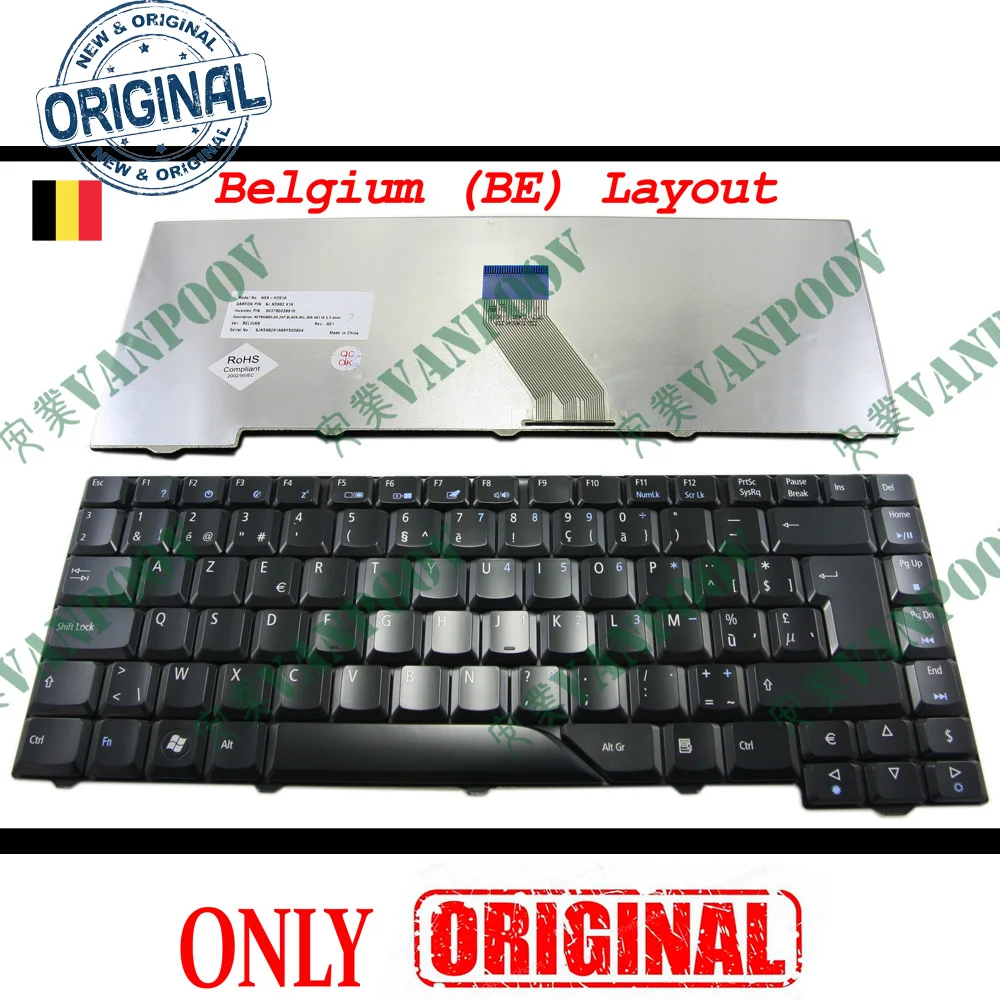 New AZERTY Laptop Keyboard for Acer Aspire 4710 4230 4530 4730 4930G 5520 5530 5535 5910 5930 6920 6935 Glossy Black Belgium BE