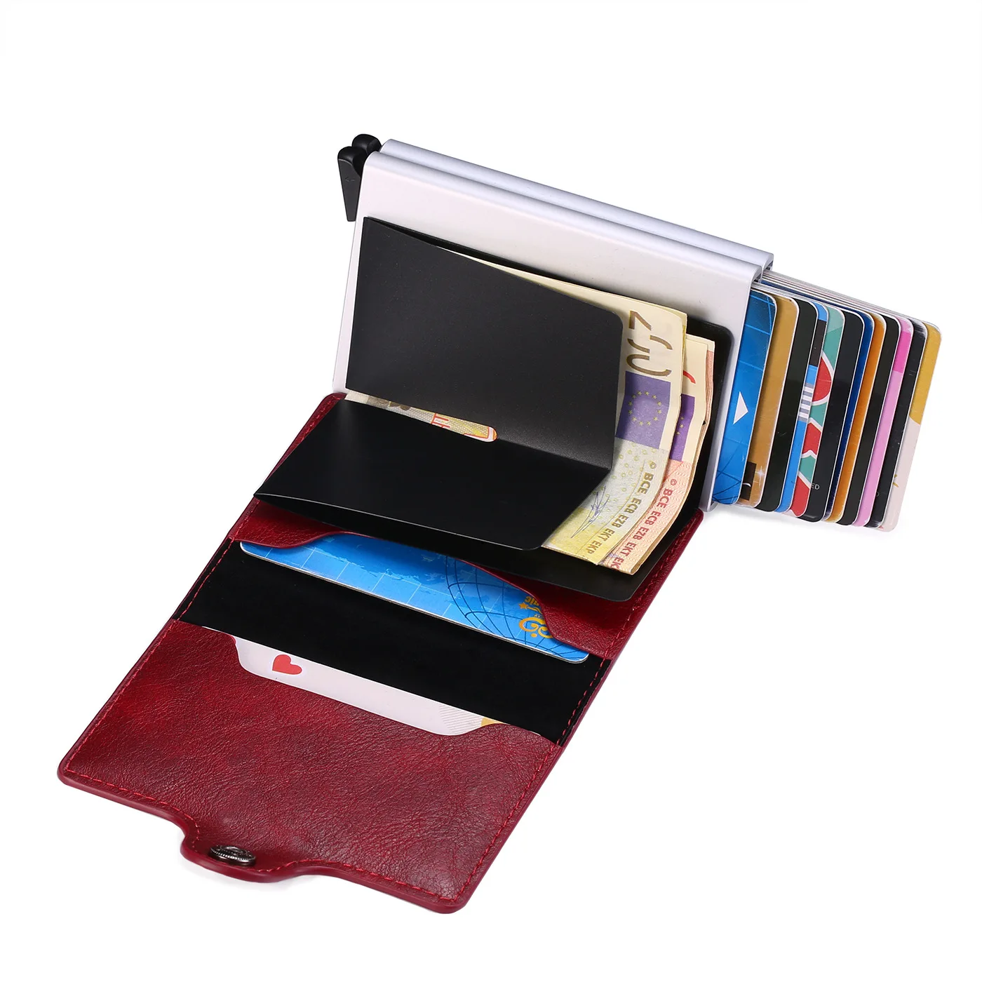 Neue Rfid Männer Karte Brieftaschen Carbon Faser Dünne Mini Brieftasche 14 Karte Halter männer Brieftasche Kleine Geld Tasche kurze Männliche Geldbörsen – Detail 22