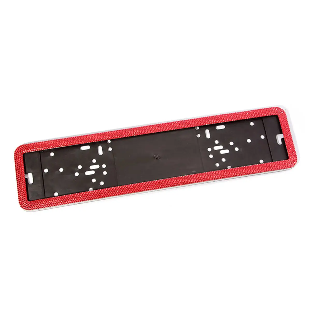 1 set Russian Car License Plate Frame  Stainless Steel Crystal Diamonds European German Number License Plate Frame Holder