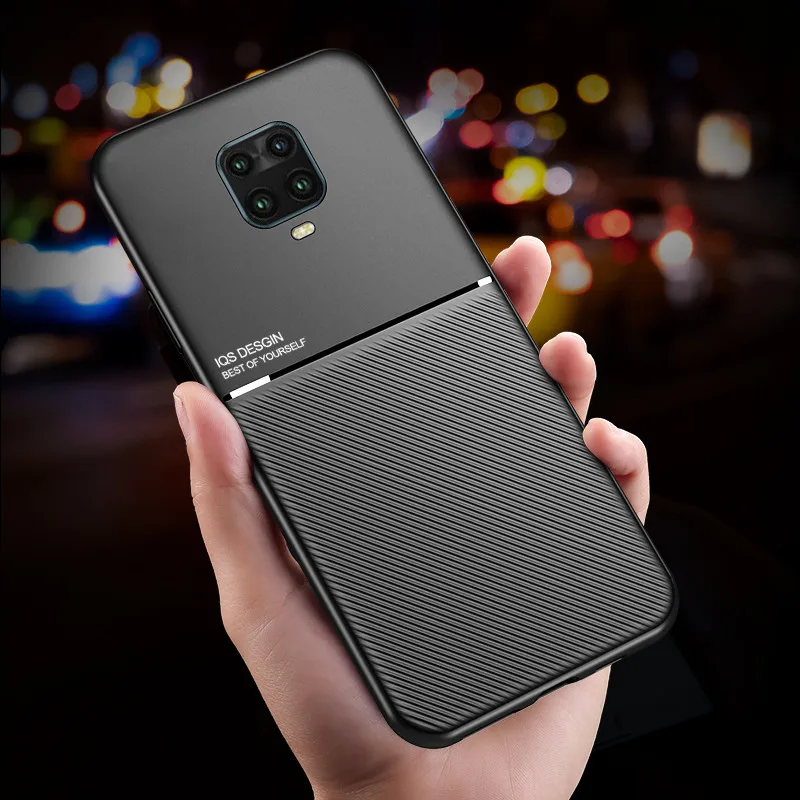 For Xiaomi Redmi Note 9 Pro Case Car Magnetic Holder Silicone Cover For Xiaomi Redmi Note 9S Note9 9Pro Leather Texture Coque