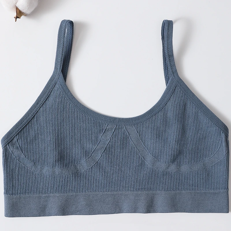 Seamless Womens Bralette Ribbed U Back Wireless Tube Bra multi-color options