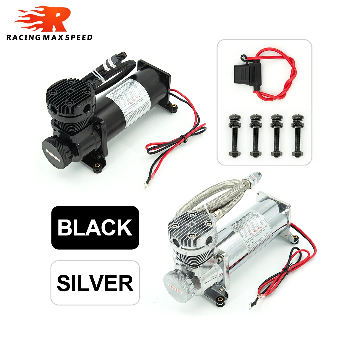 Universal DC 12V 480c MAXPOWER 200 PSI Outlet 3/8 or 1/4  car Air Suspension Compressor/ Pump Silver and Black Car Accessories