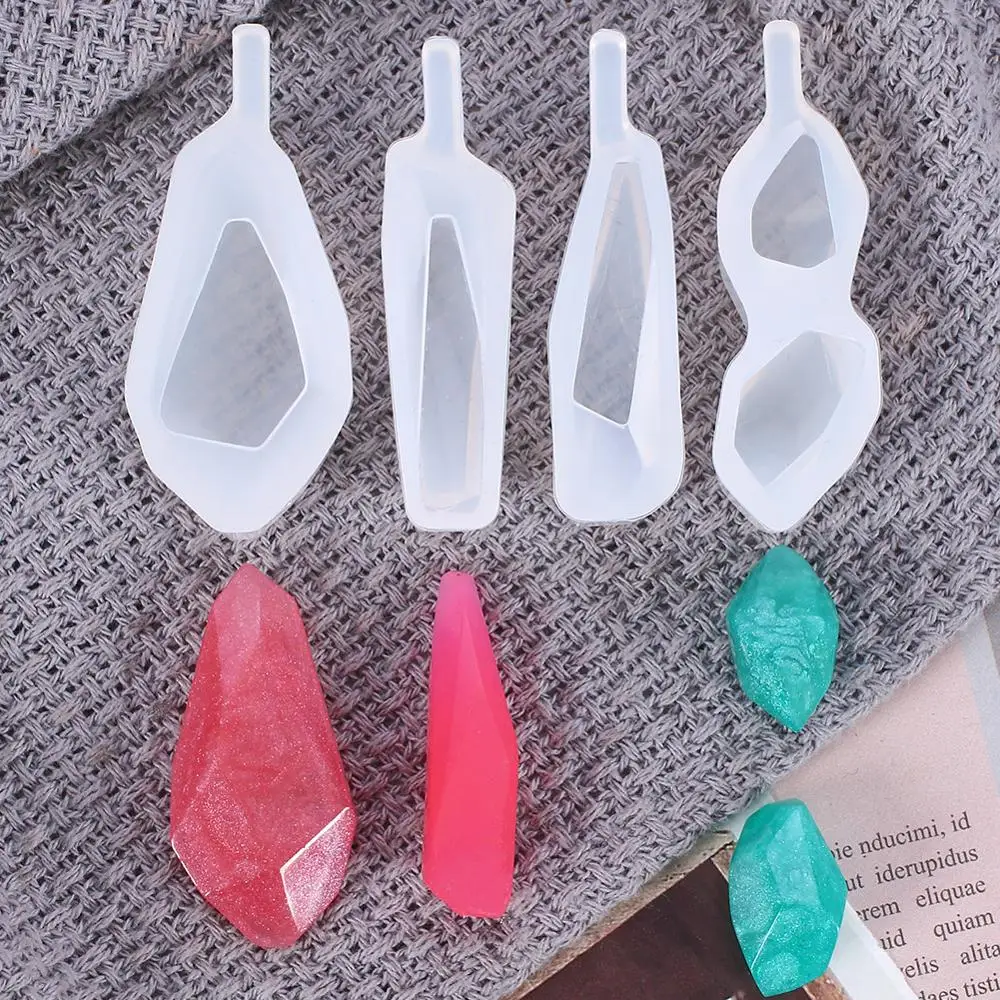 4pcs/set DIY Crystal Drop Glue Silicone Mold Set Jewelry Necklace Pendant Mould Handcraft Molds supplies