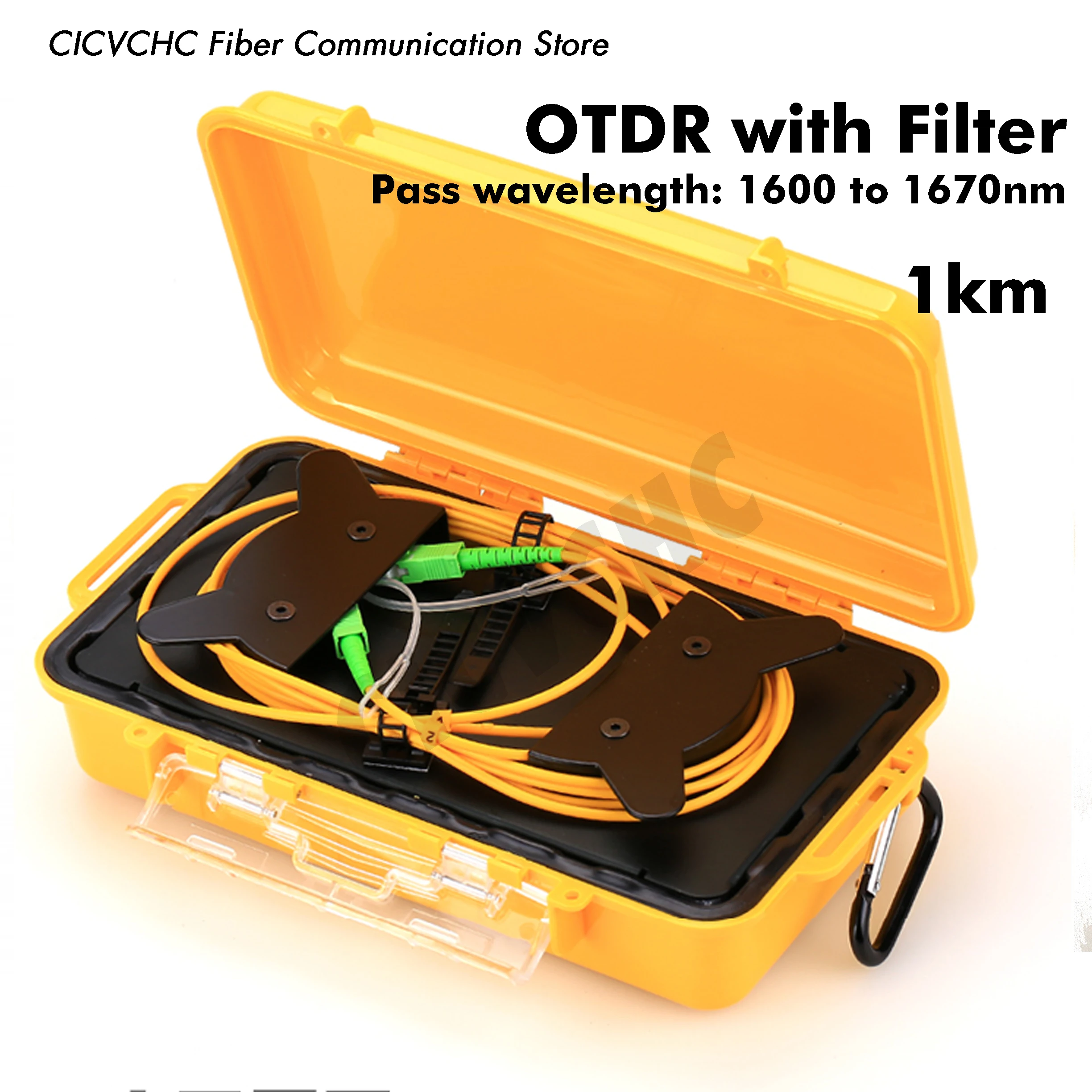 

Filtered 1625nm Live Fiber Filter with OTDR Launch Cable Box 1km SC APC to SC APC Single Mode