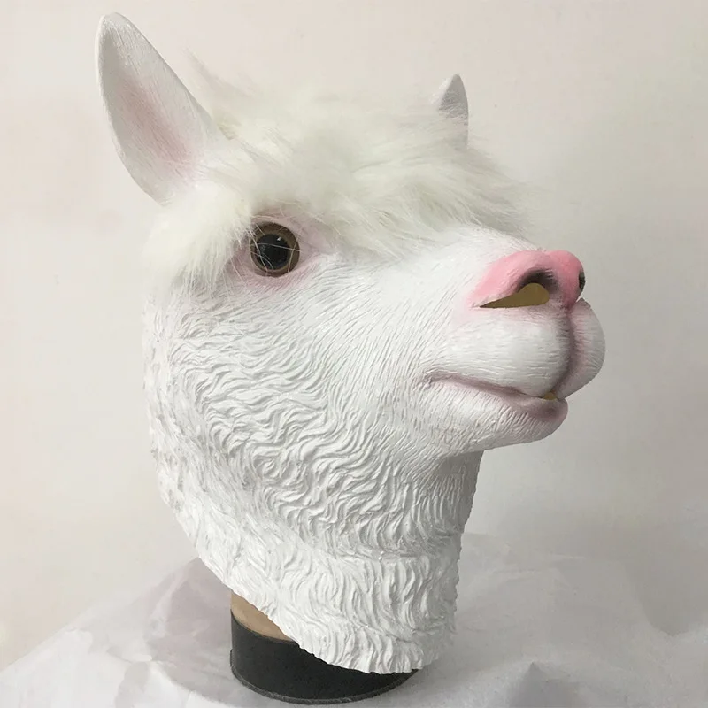 Alpaca mask Halloween latex funny mask creative performance props animal headgear Festival Costume Party props cosplay Healthy