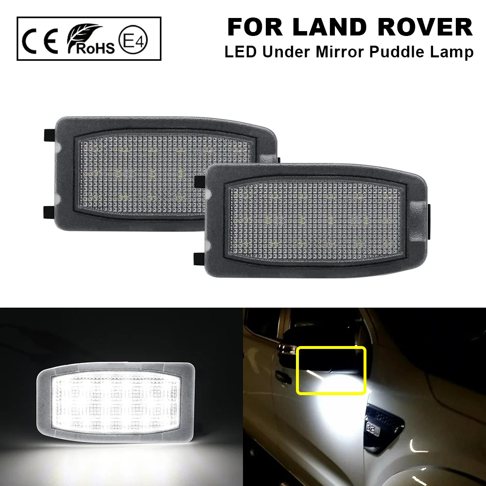 

2Pcs LED Under Side Mirror Puddle Light For Land Rover Discovery LR2 LR3 Range Rover Sport Freelander LR4 VOLVO S60 V70 XC70