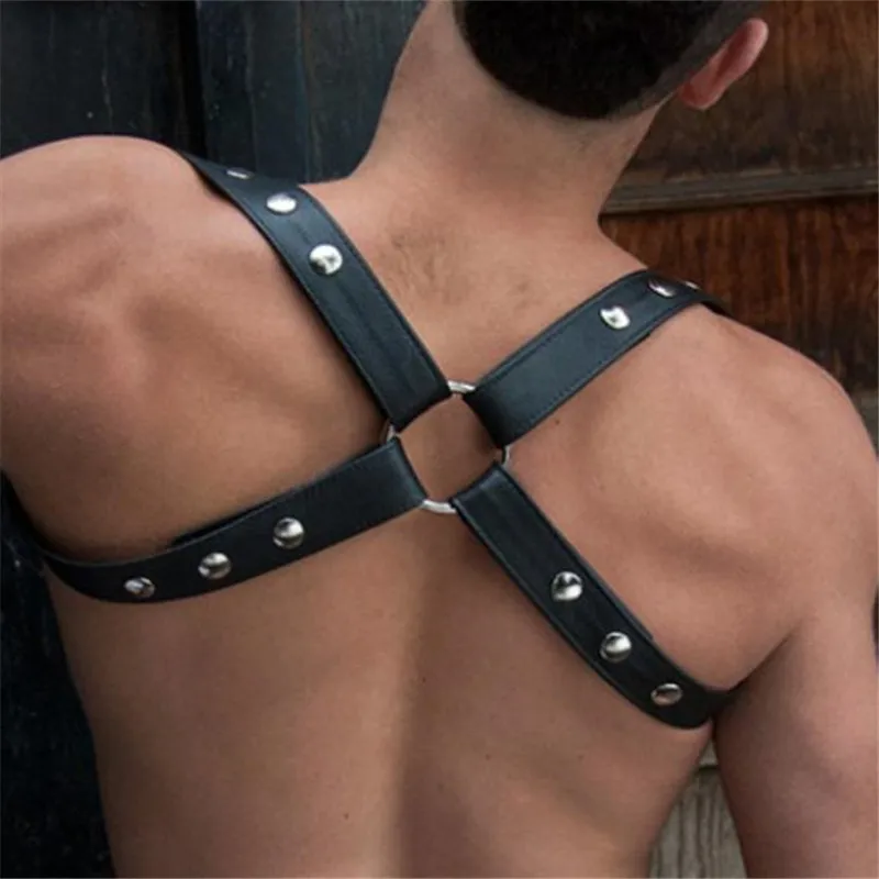 Ceinture de bondage en cuir réglable pour hommes, fétiche gay, initié sexuel, SFP, corps, poitrine, lingerie SFP, rave, vêtements pour le sexe BDSM