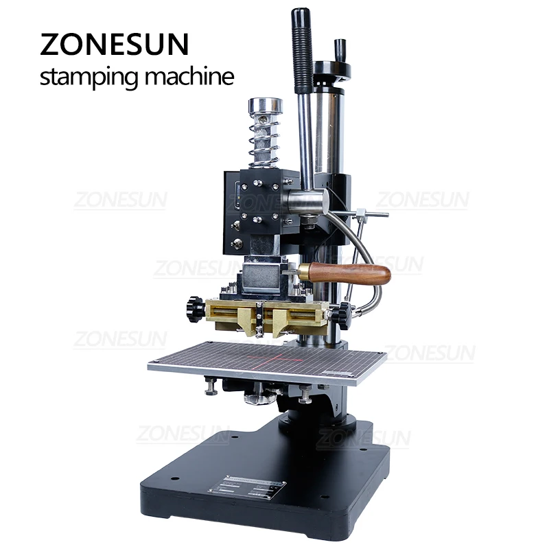 ZONESUN Heat Press Machine Custom Brass Mold Letter Paper Box Leather Plastic Embossing Bronzing Hot Foil Stamping Machine