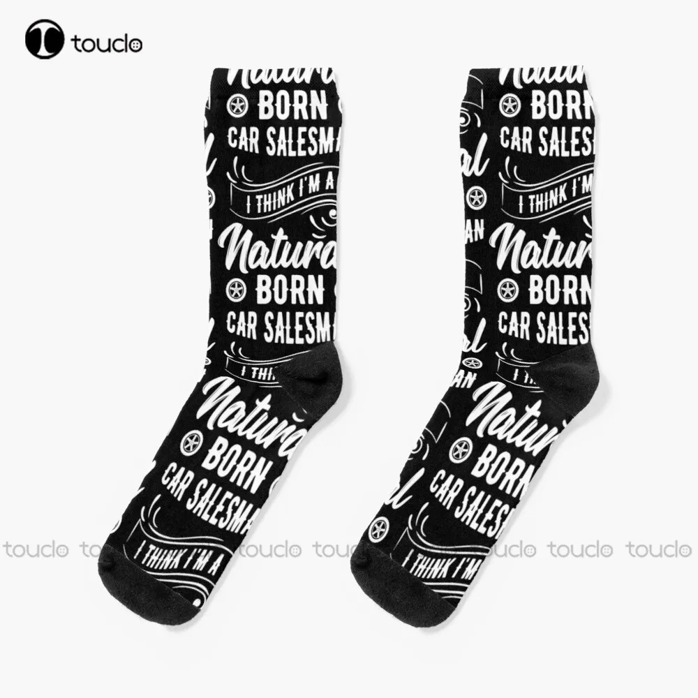 Salesman Shirt Think I'M Natural Born Car Salesman Gift Tee Socks Women Halloween Socks Unisex Adult Teen Youth Socks