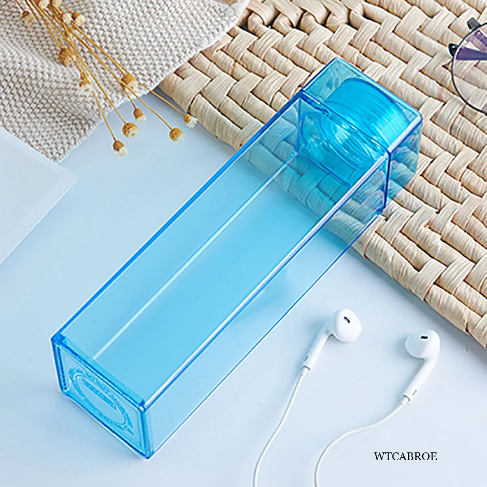 500ML Square Sport Portable Reusbale Square Milk Fruit Bottles Creative Kids Water Drinking Drink Cute Jug Bottle Water bottle