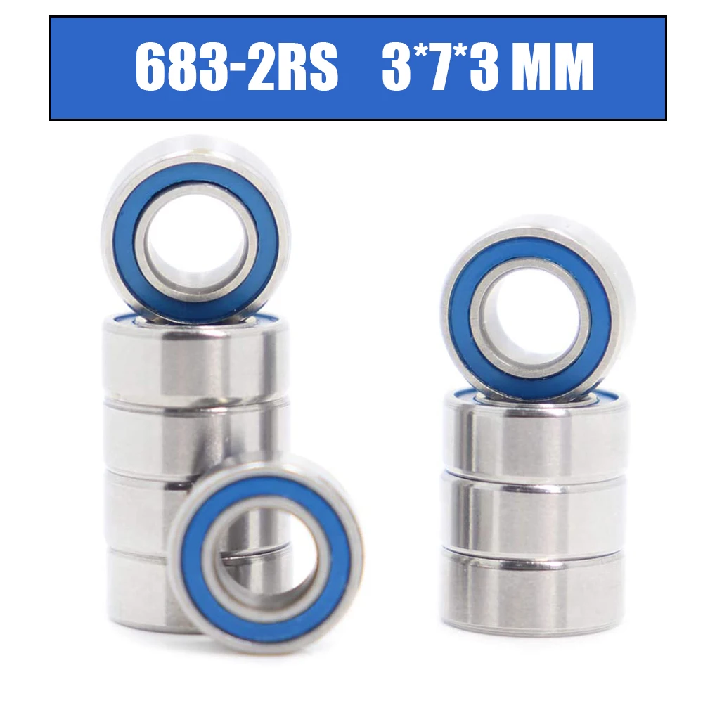 683RS Bearing ABEC-3 10PCS 3*7*3 mm Miniature 683-2RS Ball Bearings 618/3 RS 683 2RS With Blue Sealed